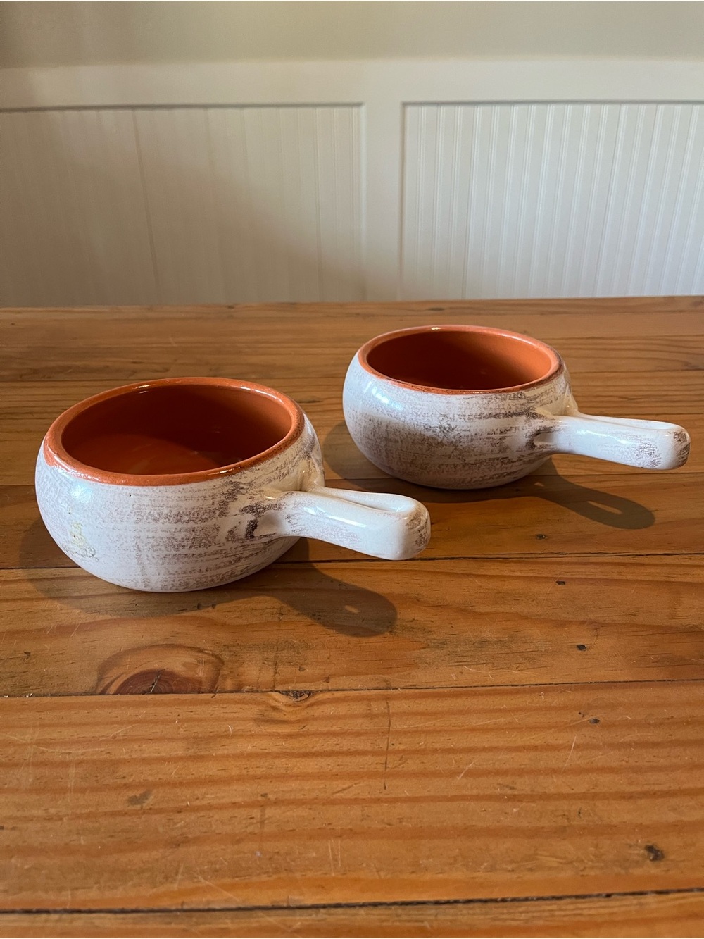 Vintage DeSilva Italy Terracotta Bowls with Handles Set of 2